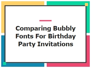 Bubble Letters for Birthday Invitations
